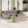 Image de vidaXL Salon de jardin avec coussins 9 pcs beige résine tressée3222828
