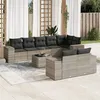 Image de vidaXL Salon de jardin 9 pcs avec coussins gris clair résine tressée3222831