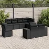 Image de Vidaxl Salon De Jardin 8 Pcs Avec Coussins Noir RÃ©sine TressÃ©e