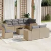 Image de Vidaxl Salon De Jardin Avec Coussins 9 Pcs Beige RÃ©sine TressÃ©e