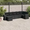 Image de Vidaxl Salon De Jardin 7 Pcs Avec Coussins Noir RÃ©sine TressÃ©e