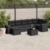 Image de vidaXL Salon de jardin 8 pcs avec coussins noir résine tressée3222884