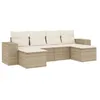 Image de Vidaxl Salon De Jardin Avec Coussins 6 Pcs Beige RÃ©sine TressÃ©e