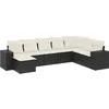 Image de vidaXL Vidaxl Salon De Jardin 8 Pcs Avec Coussins Noir Résine Tressée