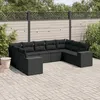 Image de Vidaxl Salon De Jardin 9 Pcs Avec Coussins Noir RÃ©sine TressÃ©e