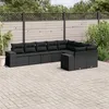 Image de Vidaxl Salon De Jardin 9 Pcs Avec Coussins Noir RÃ©sine TressÃ©e
