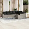 Image de vidaXL Vidaxl Salon De Jardin 9 Pcs Avec Coussins Gris Clair Résine Tressée