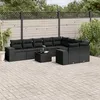Image de Vidaxl Salon De Jardin 10 Pcs Avec Coussins Noir RÃ©sine TressÃ©e