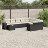 Image de Vidaxl Salon De Jardin 10 Pcs Avec Coussins Noir RÃ©sine TressÃ©e
