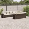 Image de Vidaxl Salon De Jardin 10 Pcs Avec Coussins Marron RÃ©sine TressÃ©e