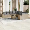 Image de vidaXL Salon de jardin 11 pcs avec coussins beige résine tressée