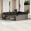 Image de vidaXL Salon de jardin 11 pcs avec coussins gris résine tressée