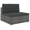 Image de Vidaxl Salon De Jardin 4 Pcs Avec Coussins Gris RÃ©sine TressÃ©e