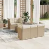 Image de vidaXL Salon de jardin avec coussins 6 pcs beige résine tressée3217248