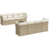 Image de Vidaxl Salon De Jardin Avec Coussins 9 Pcs Beige RÃ©sine TressÃ©e