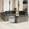 Image de Vidaxl Salon De Jardin Avec Coussins 12 Pcs Gris RÃ©sine TressÃ©e