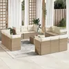 Image de vidaXL Salon de jardin avec coussins 13 pcs beige résine tressée