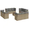 Image de Vidaxl Salon De Jardin Avec Coussins 13 Pcs Beige RÃ©sine TressÃ©e