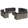 Image de vidaXL Salon de jardin avec coussins 13 pcs gris résine tressée3217340