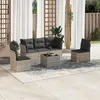 Image de vidaXL Salon de jardin 6 pcs avec coussins gris clair résine tressée