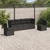 Image de vidaXL Salon de jardin 6 pcs avec coussins noir résine tressée3217365