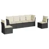 Image de Vidaxl Salon De Jardin 6 Pcs Avec Coussins Noir RÃ©sine TressÃ©e
