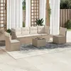 Image de vidaXL Salon de jardin avec coussins 7 pcs beige résine tressée