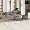 Image de vidaXL Salon de jardin avec coussins 7 pcs beige résine tressée