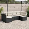 Image de vidaXL Salon de jardin 6 pcs avec coussins noir résine tressée
