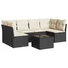 Image de Vidaxl Salon De Jardin 7 Pcs Avec Coussins Noir RÃ©sine TressÃ©e