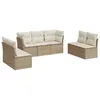 Image de Vidaxl Salon De Jardin Avec Coussins 7 Pcs Beige RÃ©sine TressÃ©e