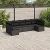 Image de Vidaxl Salon De Jardin 7 Pcs Avec Coussins Noir RÃ©sine TressÃ©e