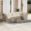 Image de Vidaxl Salon De Jardin Avec Coussins 8 Pcs Beige RÃ©sine TressÃ©e