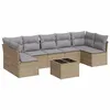 Image de vidaXL Salon de jardin avec coussins 8 pcs beige résine tressée3217439
