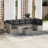 Image de Vidaxl Salon De Jardin 8 Pcs Avec Coussins Gris Clair RÃ©sine TressÃ©e