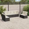 Image de vidaXL Salon de jardin 8 pcs avec coussins noir résine tressée3217446