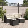Image de vidaXL Salon de jardin 5 pcs avec coussins noir résine tressée