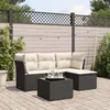 Image de Vidaxl Salon De Jardin 5 Pcs Avec Coussins Noir RÃ©sine TressÃ©e