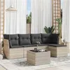 Image de vidaXL Salon de jardin 6 pcs avec coussins gris clair résine tressée
