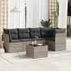 Image de Vidaxl Salon De Jardin 6 Pcs Avec Coussins Gris Clair RÃ©sine TressÃ©e