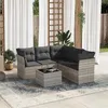Image de vidaXL Salon de jardin 6 pcs avec coussins gris clair résine tressée