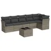 Image de Vidaxl Salon De Jardin Avec Coussins 7 Pcs Gris RÃ©sine TressÃ©e