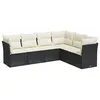 Image de Vidaxl Salon De Jardin 6 Pcs Avec Coussins Noir RÃ©sine TressÃ©e