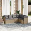 Image de vidaXL Salon de jardin avec coussins 6 pcs beige résine tressée3217679