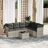 Image de Vidaxl Salon De Jardin Avec Coussins 7 Pcs Gris Clair RÃ©sine TressÃ©e