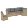 Image de Vidaxl Salon De Jardin Avec Coussins 6 Pcs Beige RÃ©sine TressÃ©e