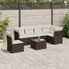 Image de vidaXL Salon de jardin 7 pcs avec coussins noir résine tressée3217706
