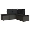 Image de Vidaxl Salon De Jardin 5 Pcs Avec Coussins Noir RÃ©sine TressÃ©e