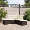 Image de Vidaxl Salon De Jardin Avec Coussins 5 Pcs Marron RÃ©sine TressÃ©e