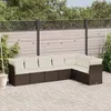 Image de Vidaxl Salon De Jardin Avec Coussins 7 Pcs Marron RÃ©sine TressÃ©e